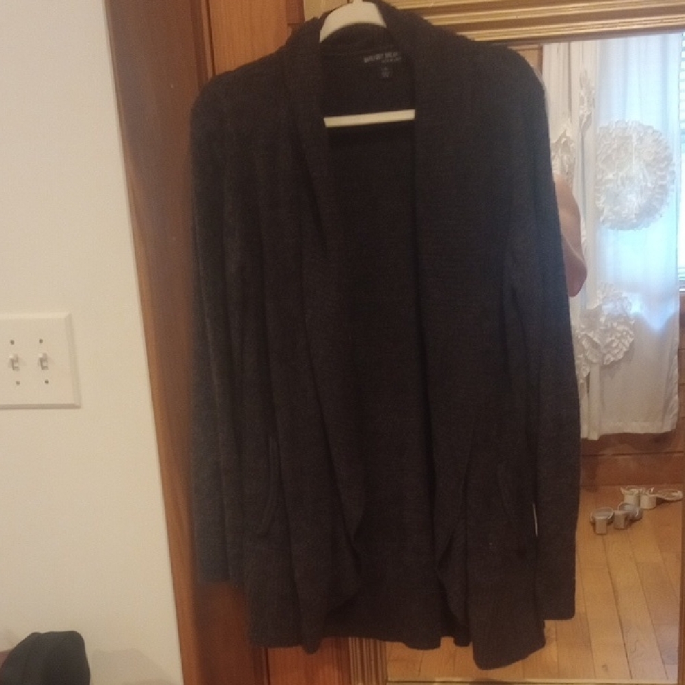 Barefoot Dreams Charcoal Open Front Cardigan